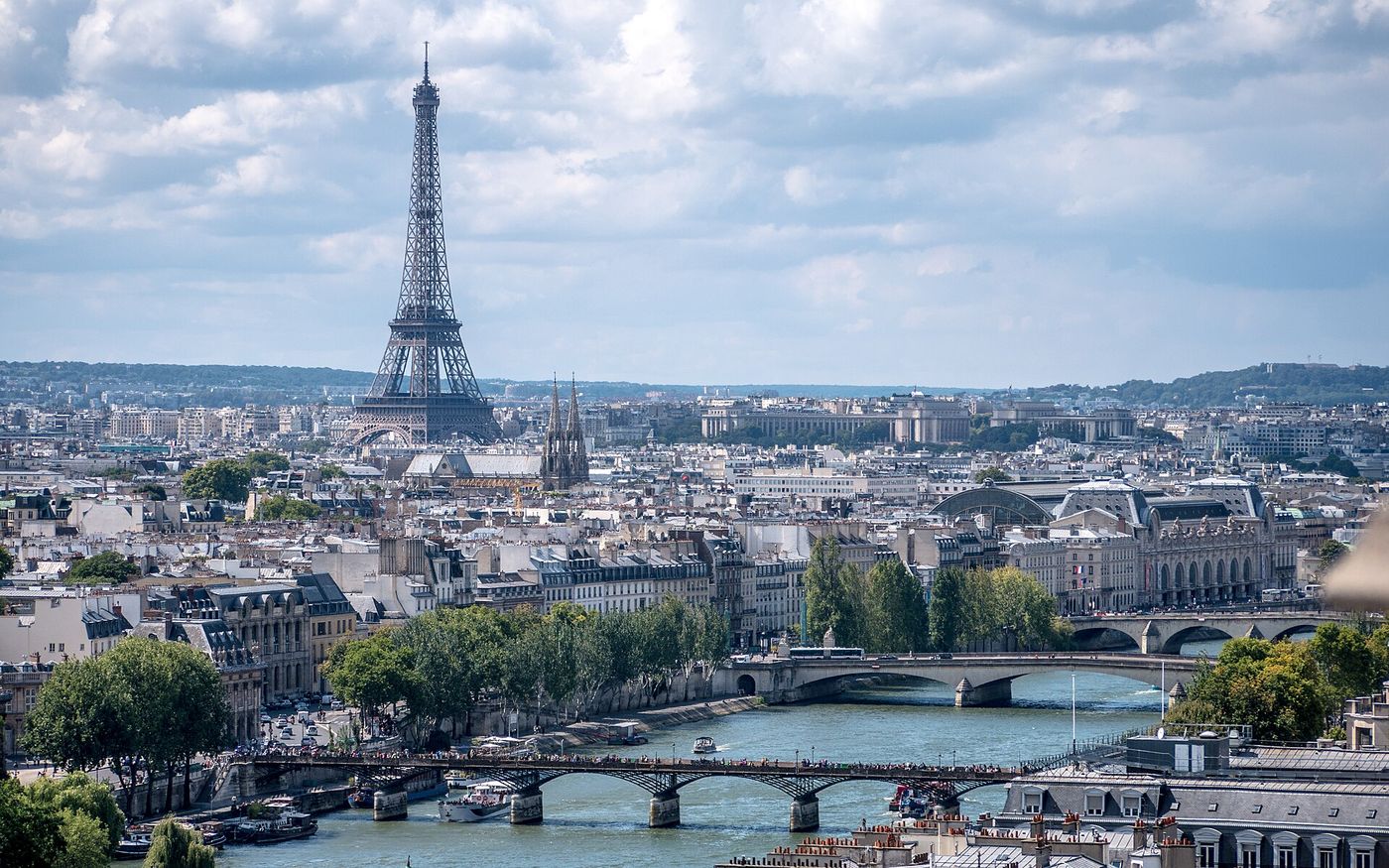 Rooftops of Paris with the Eiffel Tower in the distance