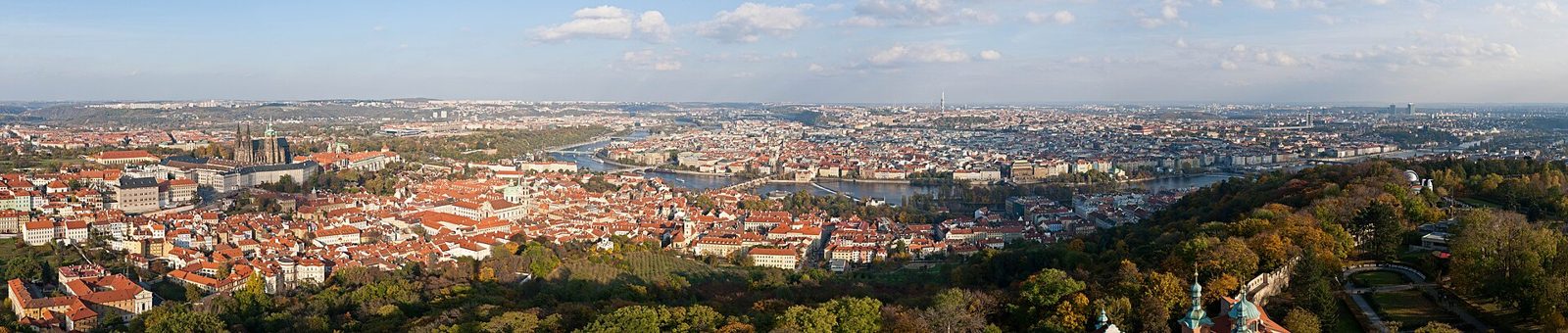 Prague old town rooftops and spires