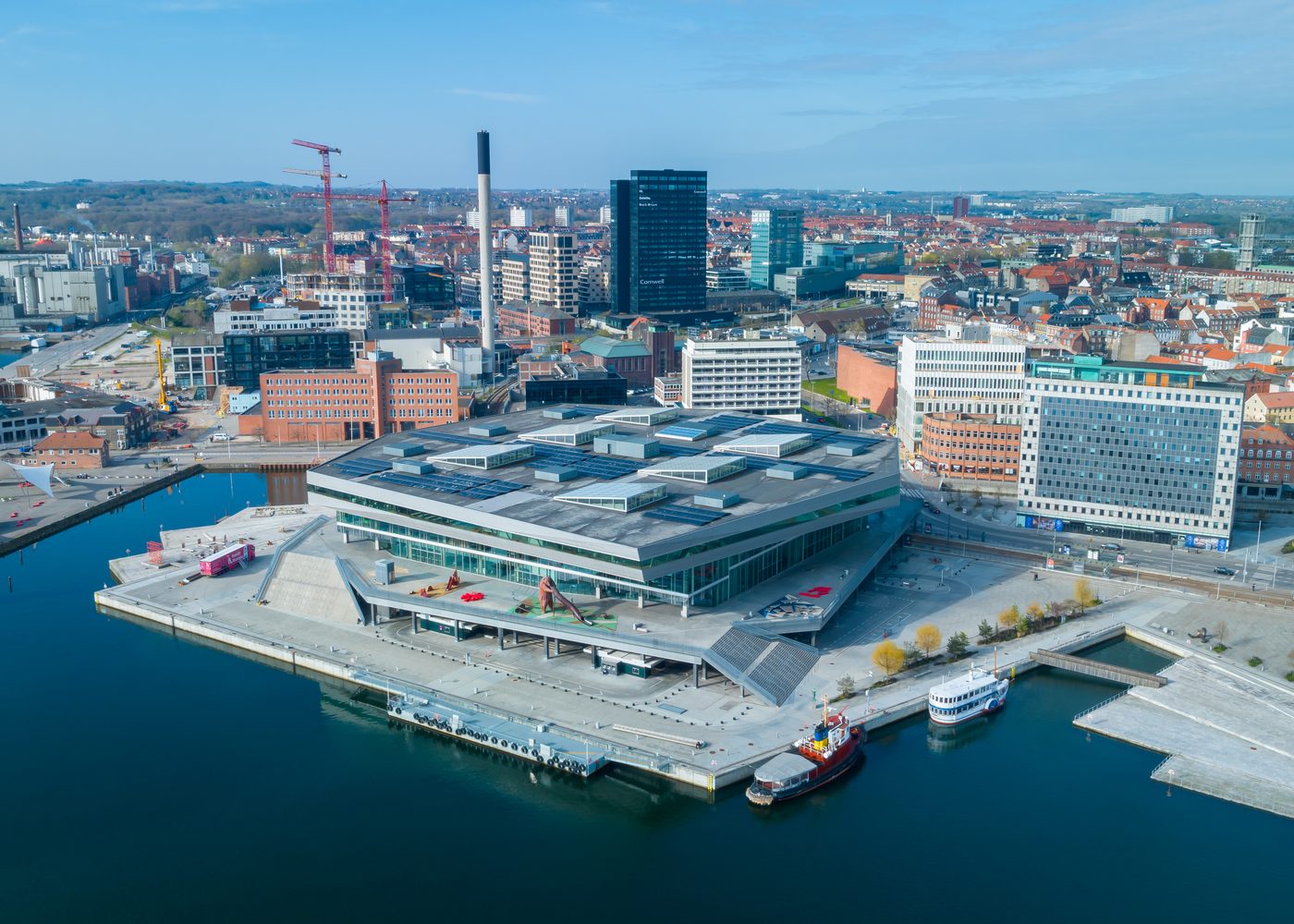 The harbour and city centre of Aarhus