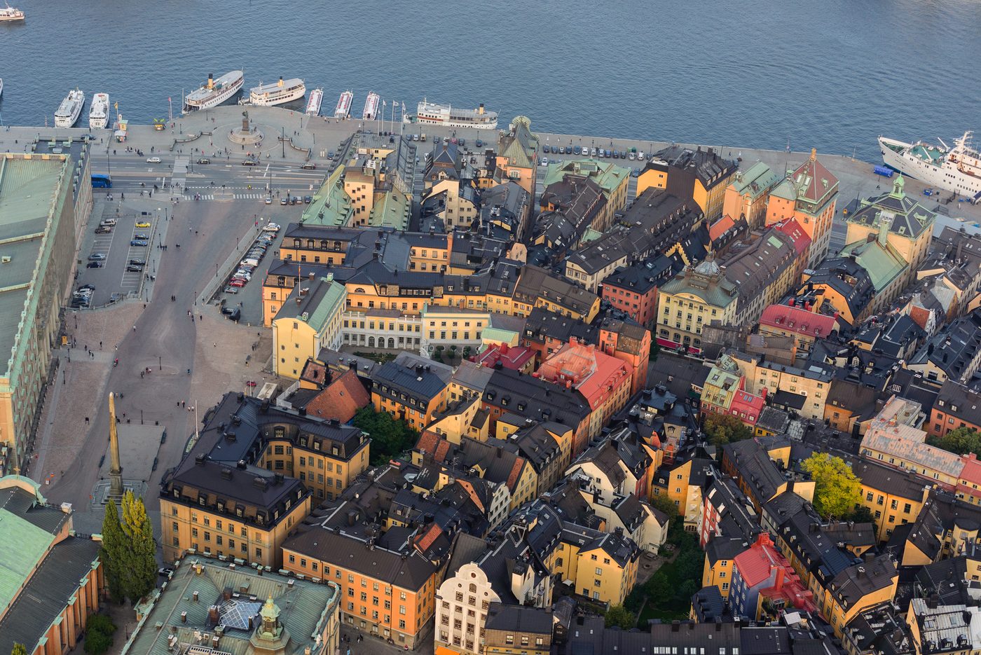 Rooftops and waterfront of Gamla Stan, Stockholm's old town