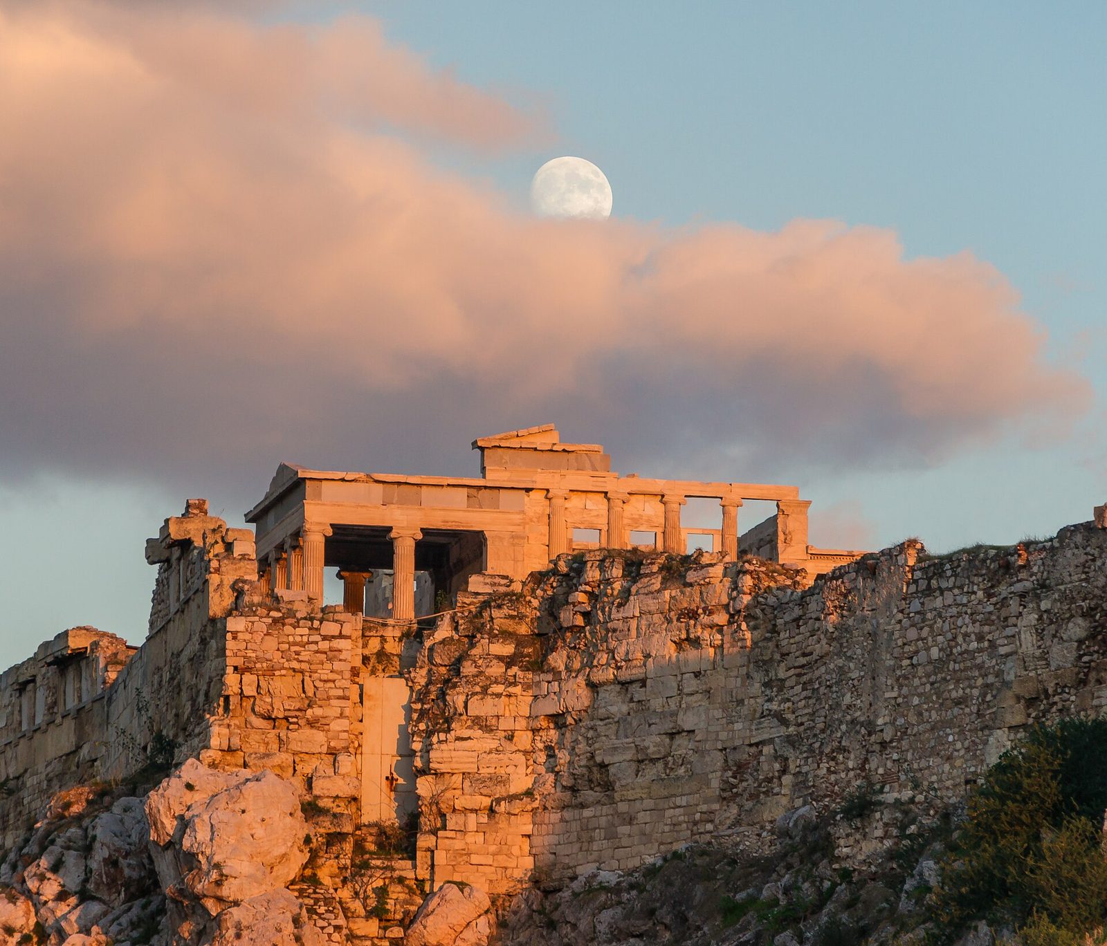 The Acropolis of Athens at dusk