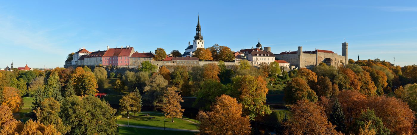 Tallinn old town rooftops and spires