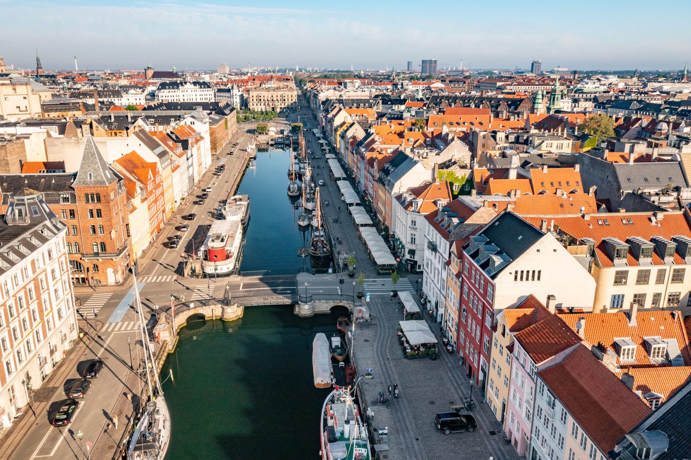 Coloured townhouses along the Nyhavn canal in Copenhagen