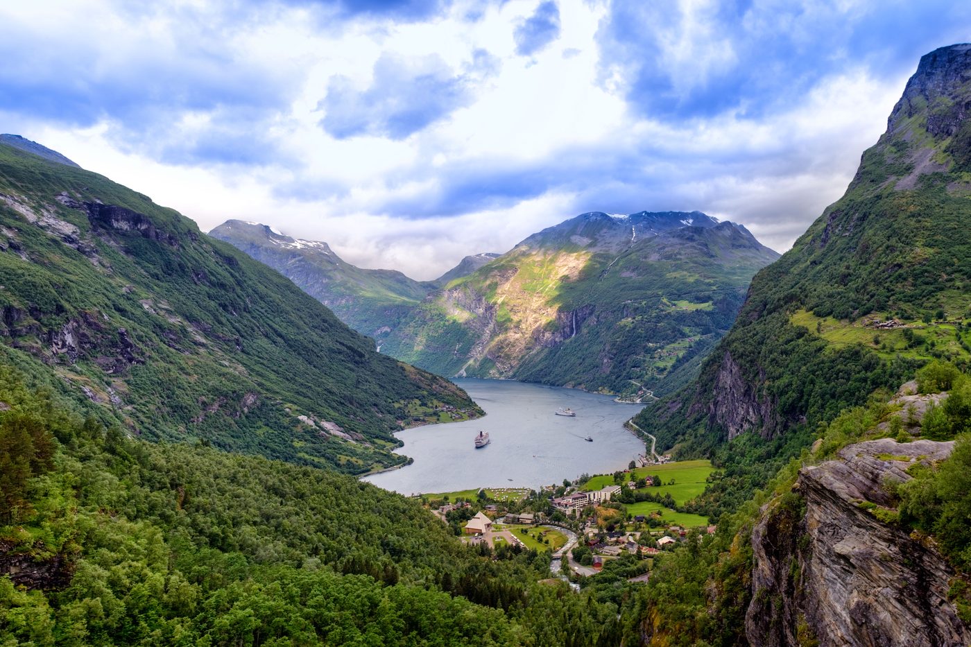 The Geirangerfjord seen from above
