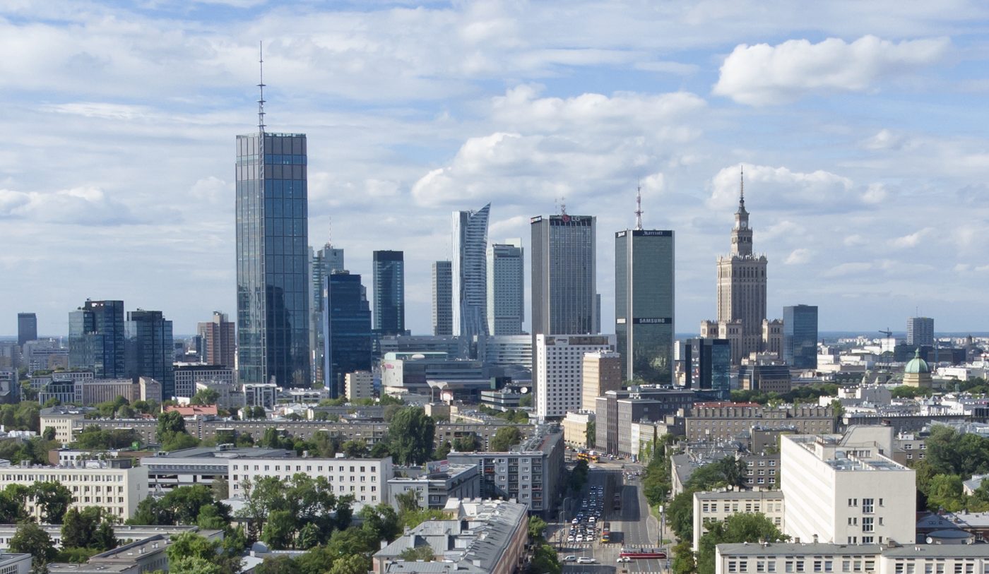 Warsaw skyline and the Vistula river